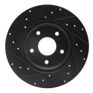 Chrysler Town & Country Brake Rotor (1) - Rear Right - R1 Concepts - Drilled & Slotted - Black - `12-`20